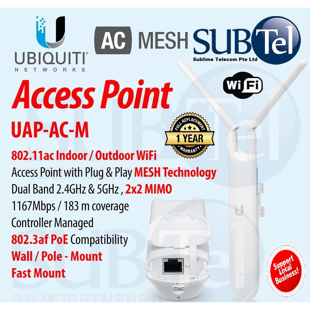 Uap Ac M Ubiquiti Unifi Outdoor Access Point Mesh Dual Band Wifi Ubnt Singapore Shopee Singapore