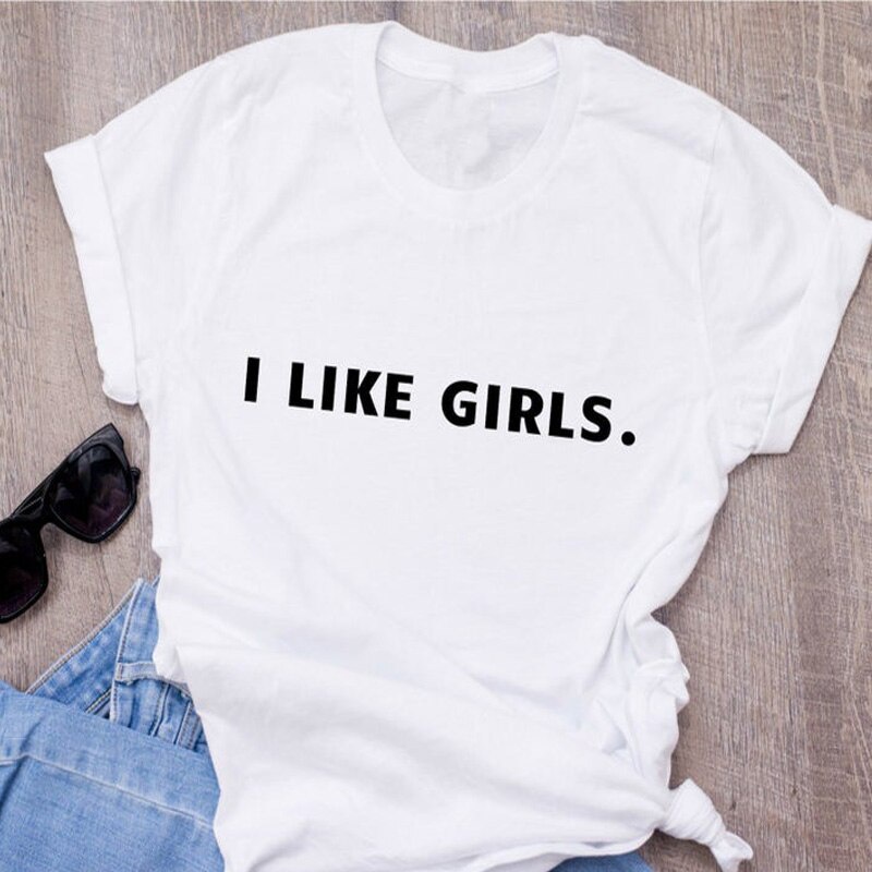 Image of I Like Girls LGBT T Shirt Women Men Love Equality Gay Pride Lesbian Couple T-shirt Harajuku Cotton Short Sleeve Camisetas Mujer #0