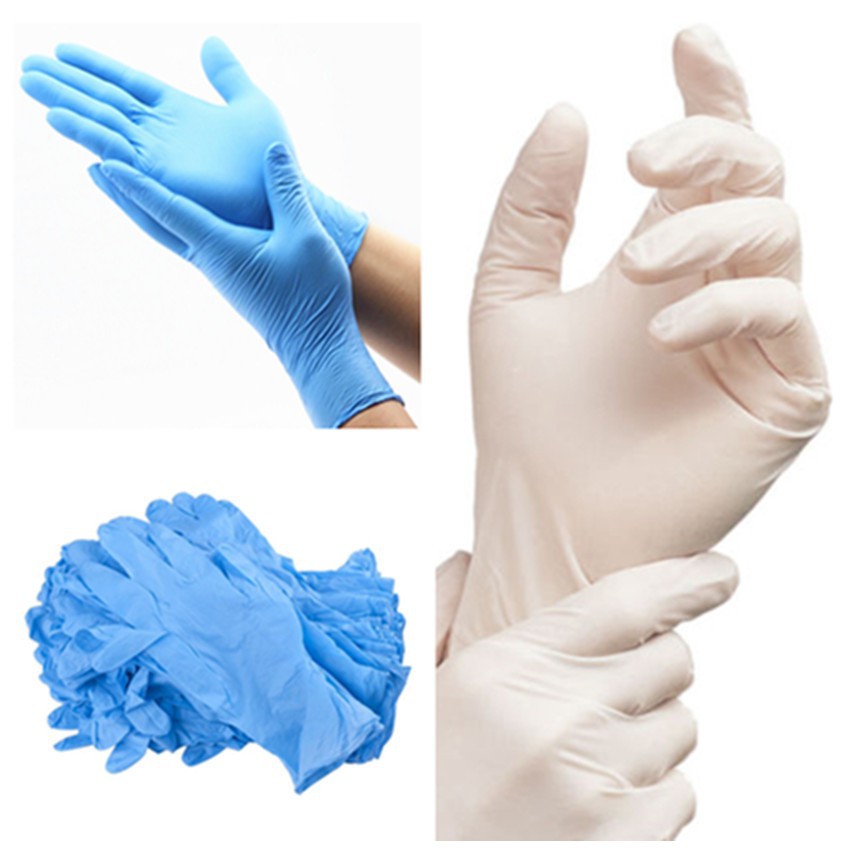 white vinyl gloves