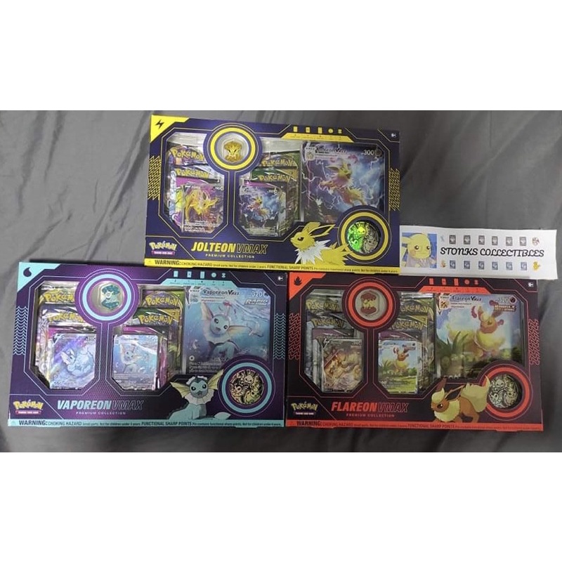 Pokemon Tcg Eevee Evolution Vmax Premium Collection Box Set Of 3 