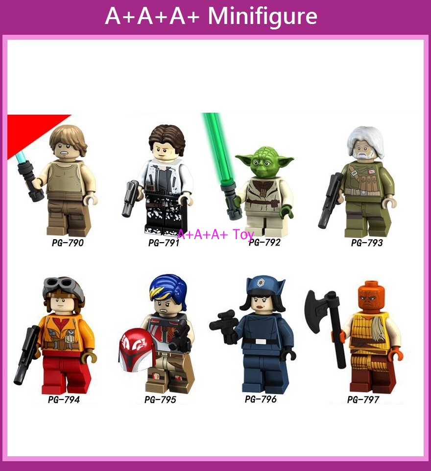 Lego Minifigures Pg8115 Star Wars Master Luke Han Solo Yoda Jr Building Blocks Toys Shopee 