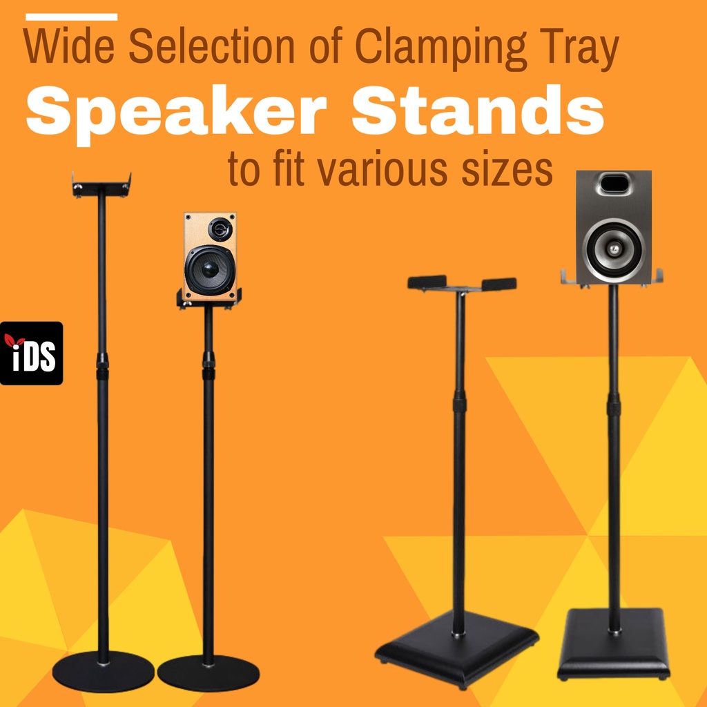 Universal Speaker Floor Stand with top clamp plate adjustable height