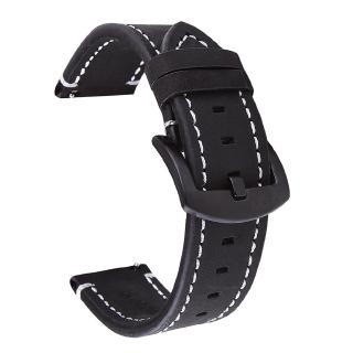 18 19 20 21 22 24mm Genuine Leather Watch Band Retro Crazy Horse Calfskin Wrist Strap Black Metal Buckle Bracelet Watchbands OL8019 #5