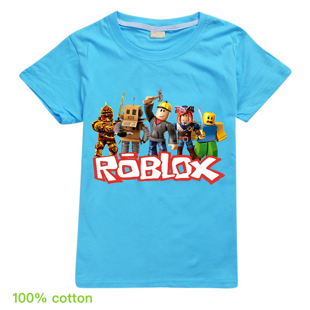 Roblox Pattern Printing Girls Fashion Tee Shirts Children Casual New Clothes Boys T Shirts Kids Summrt Short Sleeve Tops T Shirt Shopee Singapore - fashion top bottoms roblox set kids clothes t shirt pant boy girl suit shopee singapore