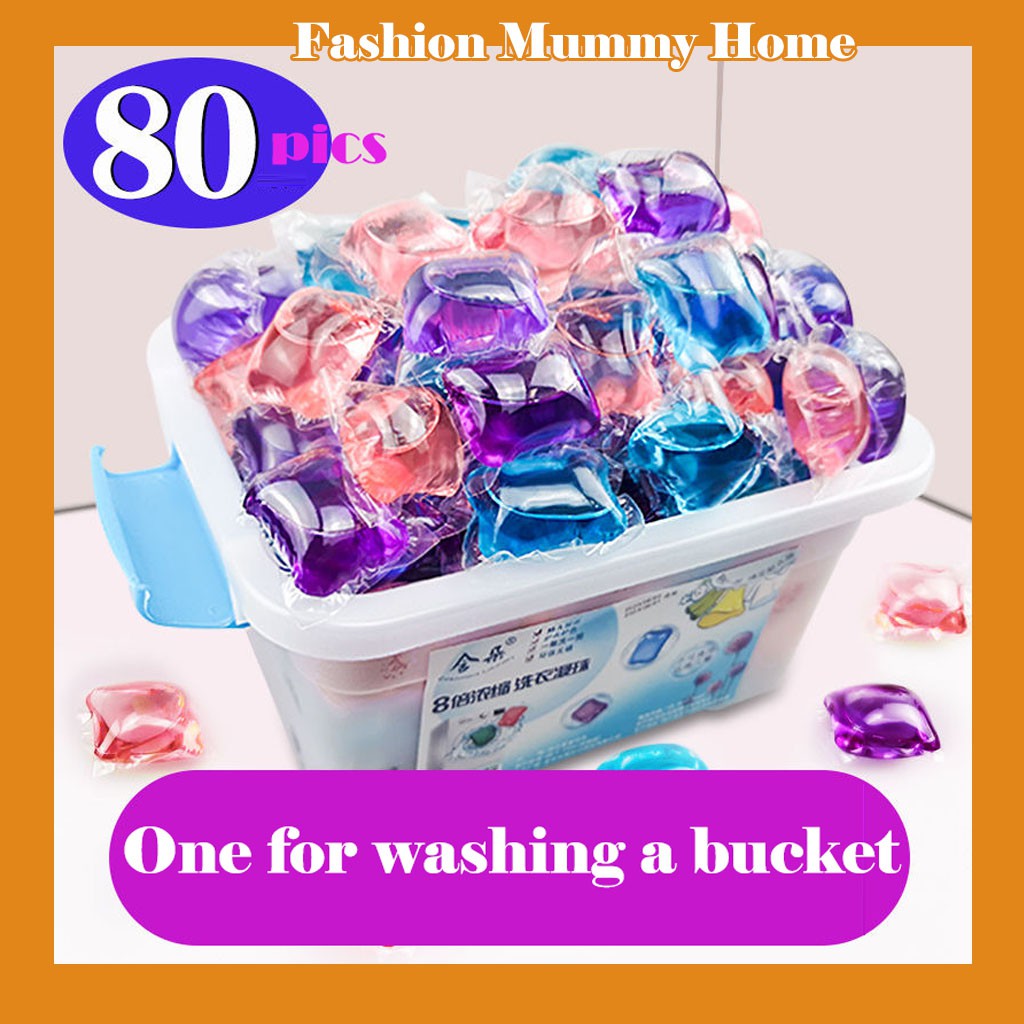 【Stock】80 pics Laundry Bead Capsule Dissolve Cleaner Stains Concentrate