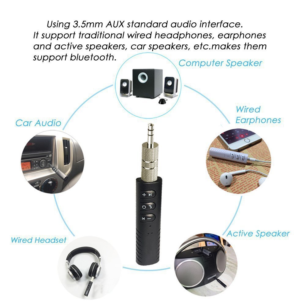 Wireless V4.1 3.5mm AUX Audio Stereo Music Home Car Receiver Adapter Bluetooth