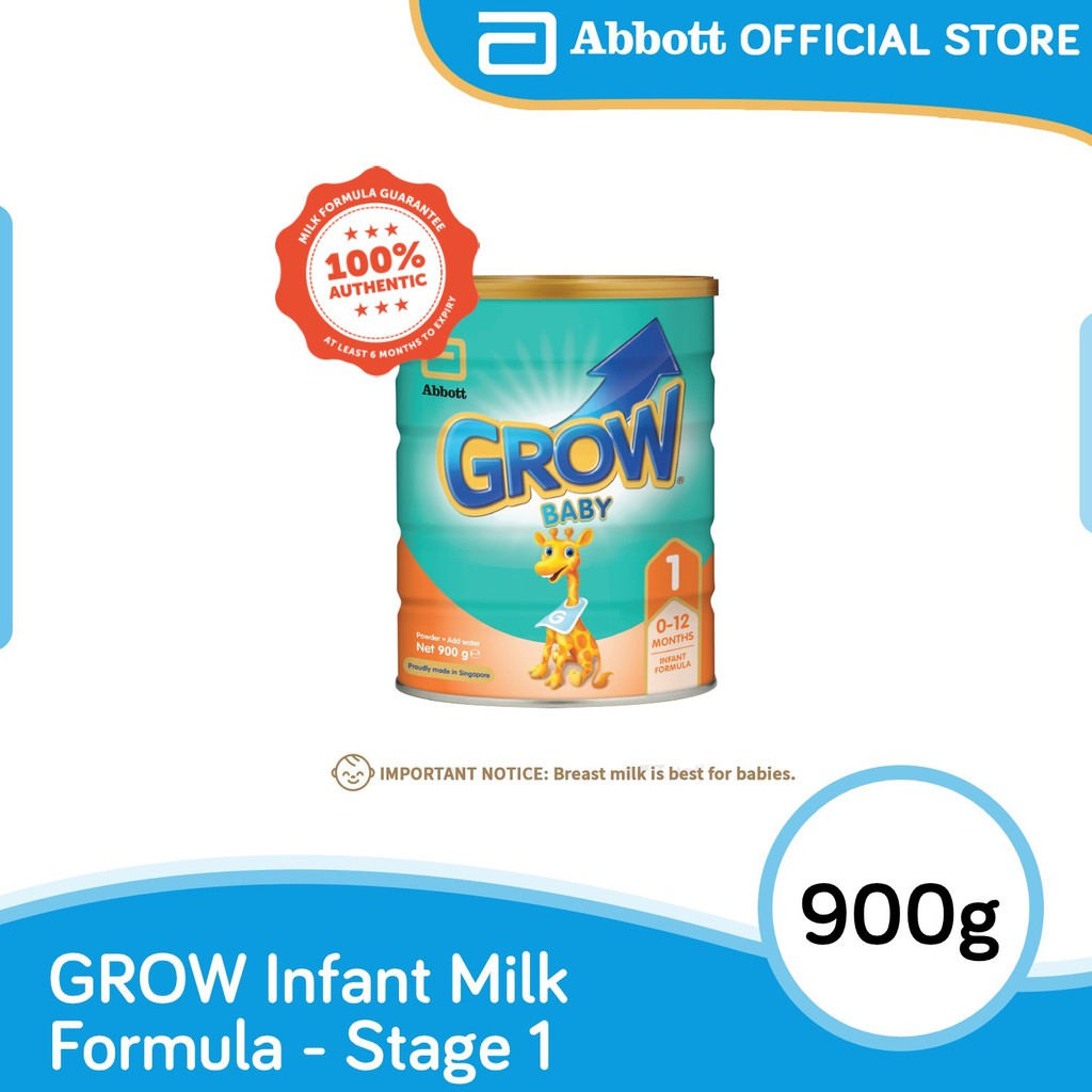 GROW Infant Milk Formula for Babies - Stage 1 (0 - 12 months) - 900g