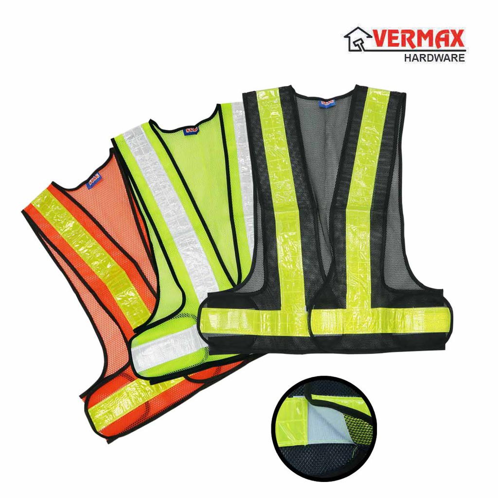 Shop Malaysia Safety Vest With V Shape High Reflective Stripe Fabric Yellow Orange Black Baju Keselamatan Pantul Cahaya V Shopee Singapore