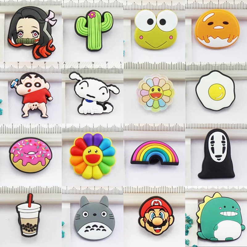 Image of [LOCAL STOCK] jibbitz cartoon anime fruits food flower shapes rubber crocs shoe accessories #1