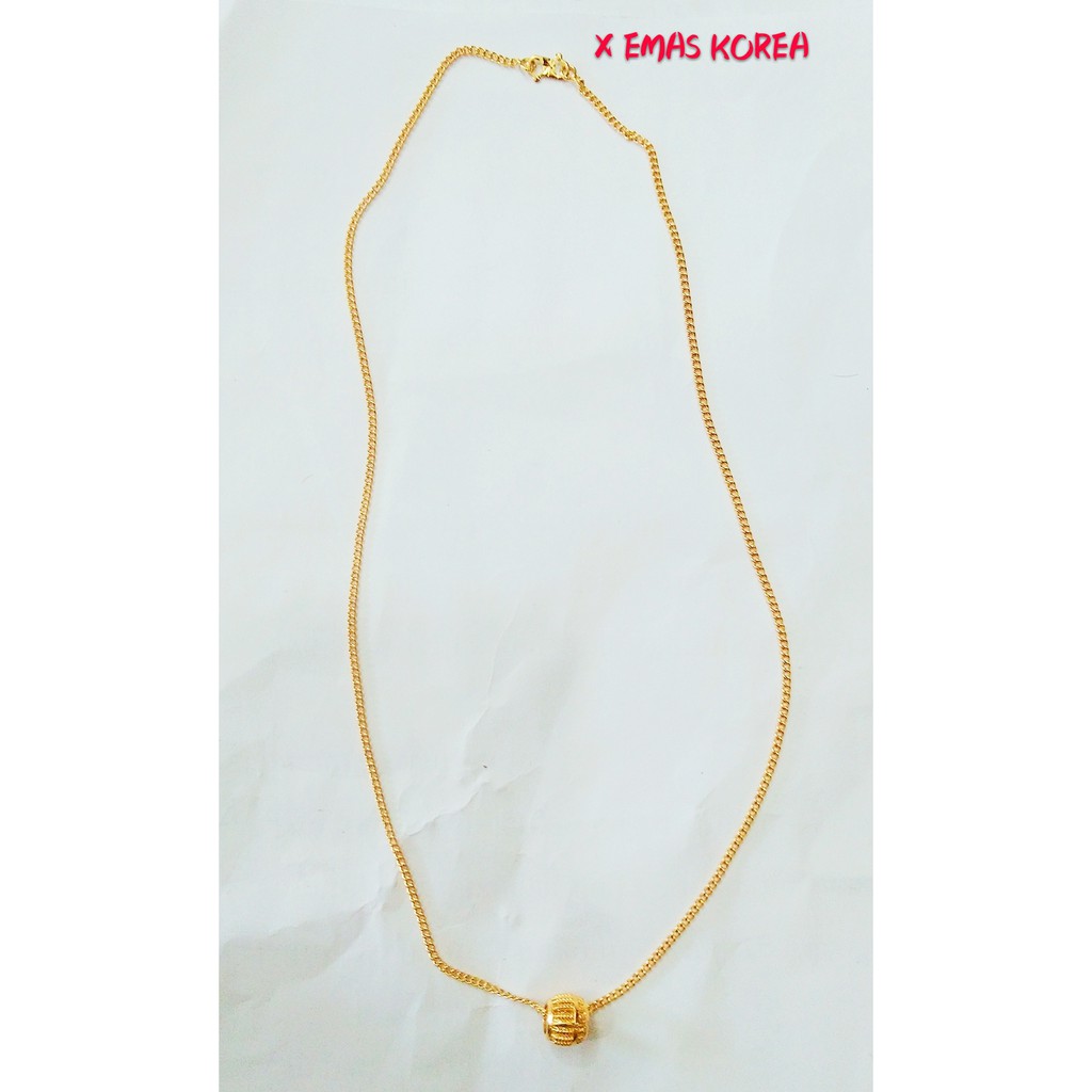 Shop Malaysia Free Cop 916 Set Rantai Leher Nipis 45cm 50cm 70cm Pendant Abcus Bulat Emas Korea Jewellery Necklace Golden Plated Shopee Singapore