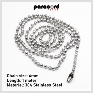 Shop Malaysia 1 Meter Military Army Tag Stainless Steel Ball Pendant Chain Necklace Rantai Askar Shopee Singapore