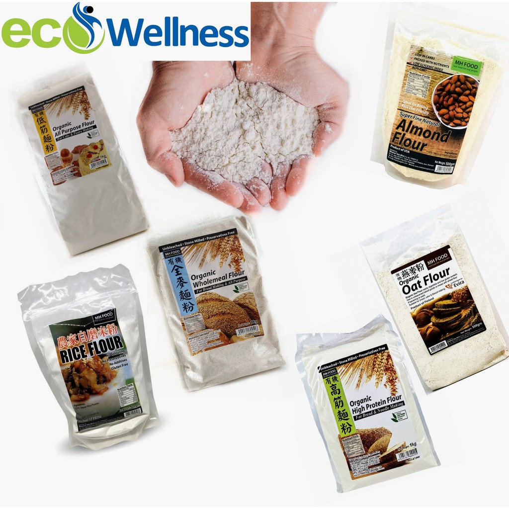 Shop Malaysia Mh Food Organic Flour Range Wholemeale High Protein All Purpose Almond Oat Shopee Singapore