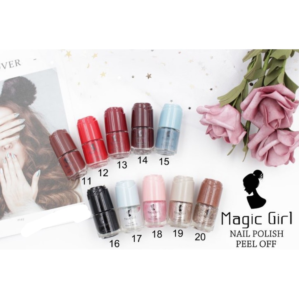 Shop Malaysia Nail Polish Peel Off Magic Girl Color 11 30 Shopee Singapore