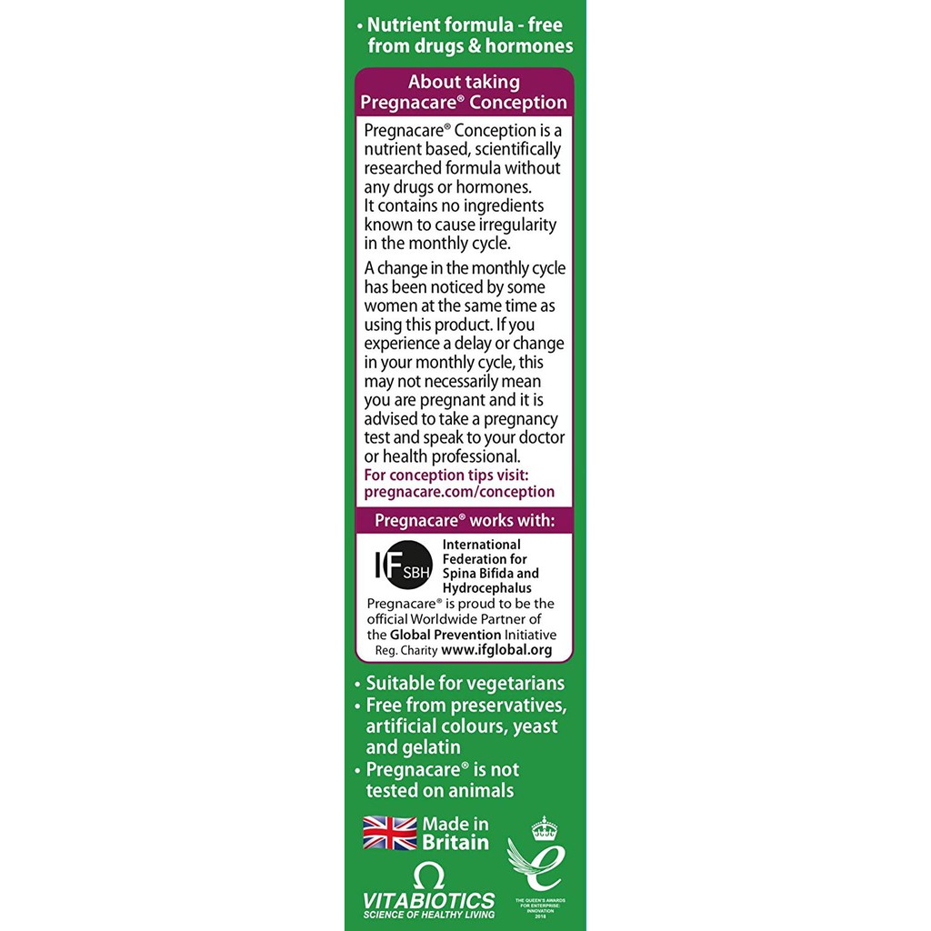 Readystock Vitabiotics Pregnacare Conception 30 Tablets Shopee Singapore