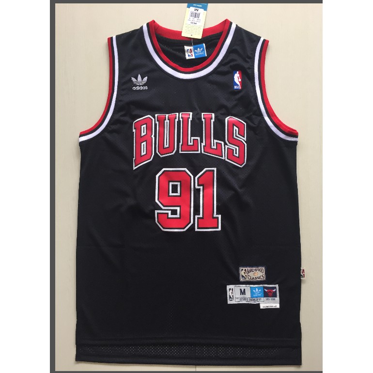 Chicago Bulls #91 Dennis Rodman Retro Black Basketball Jersey Size:S-XXL 