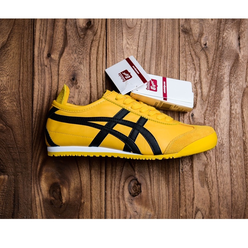 2022 Onitsuka 66 leather men's and women's shoes casual sports shoes yellow and black running Tigers shoes