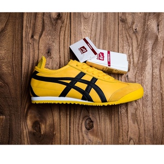 2022 Onitsuka 66 leather men's and women's shoes casual sports shoes yellow and black running Tigers shoes #0
