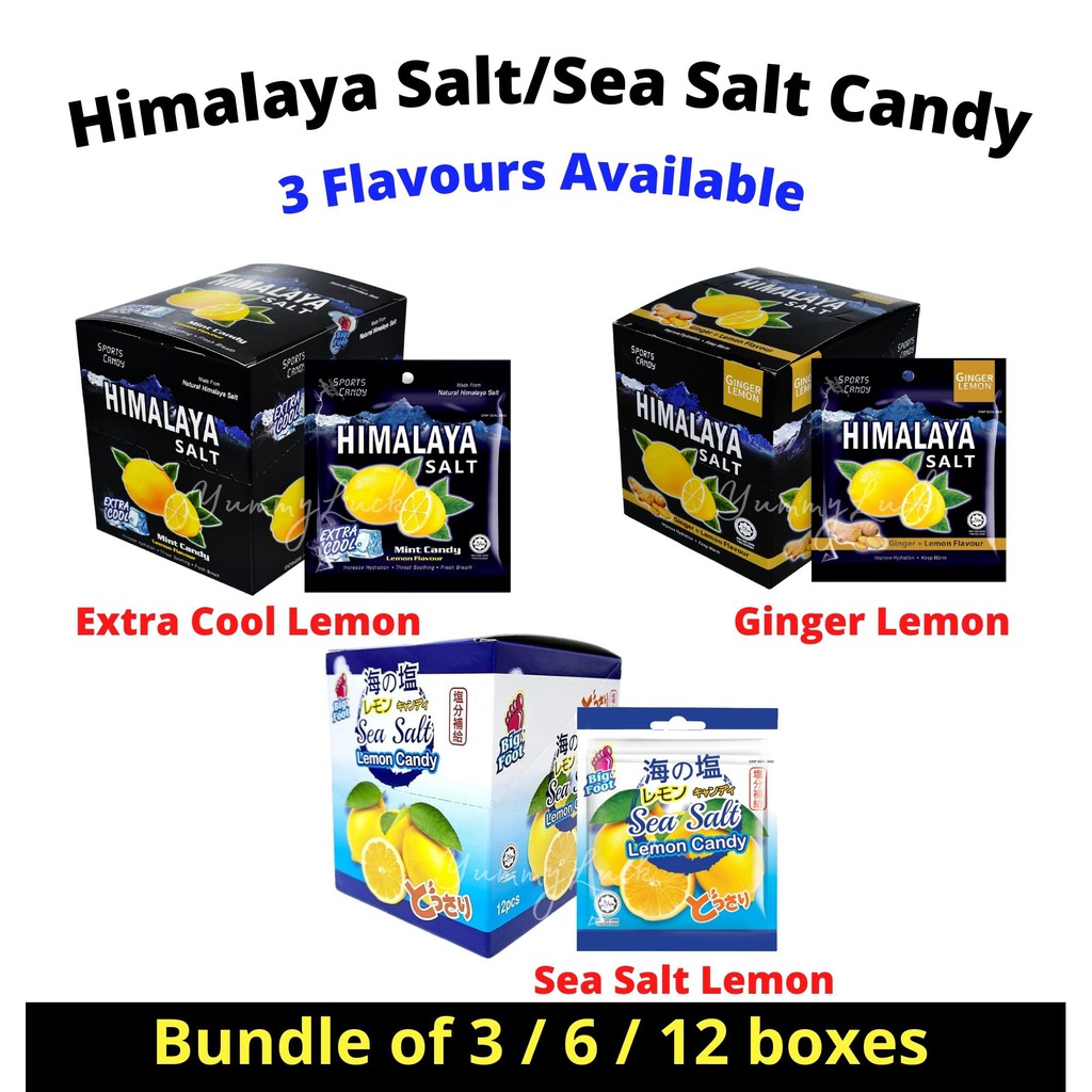 HIMALAYA SALT CANDY/ SEA SALT CANDY EXTRA COOL LEMON/ GINGER LEMON/ SEA SALT LEMON (BUNDLE OF
