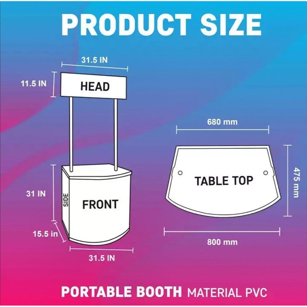 Free Design Proton Promotion Counter Pvc Counter Kiosk Mini Booth Promotion Booth Kaunter Meja Promosi Shopee Singapore