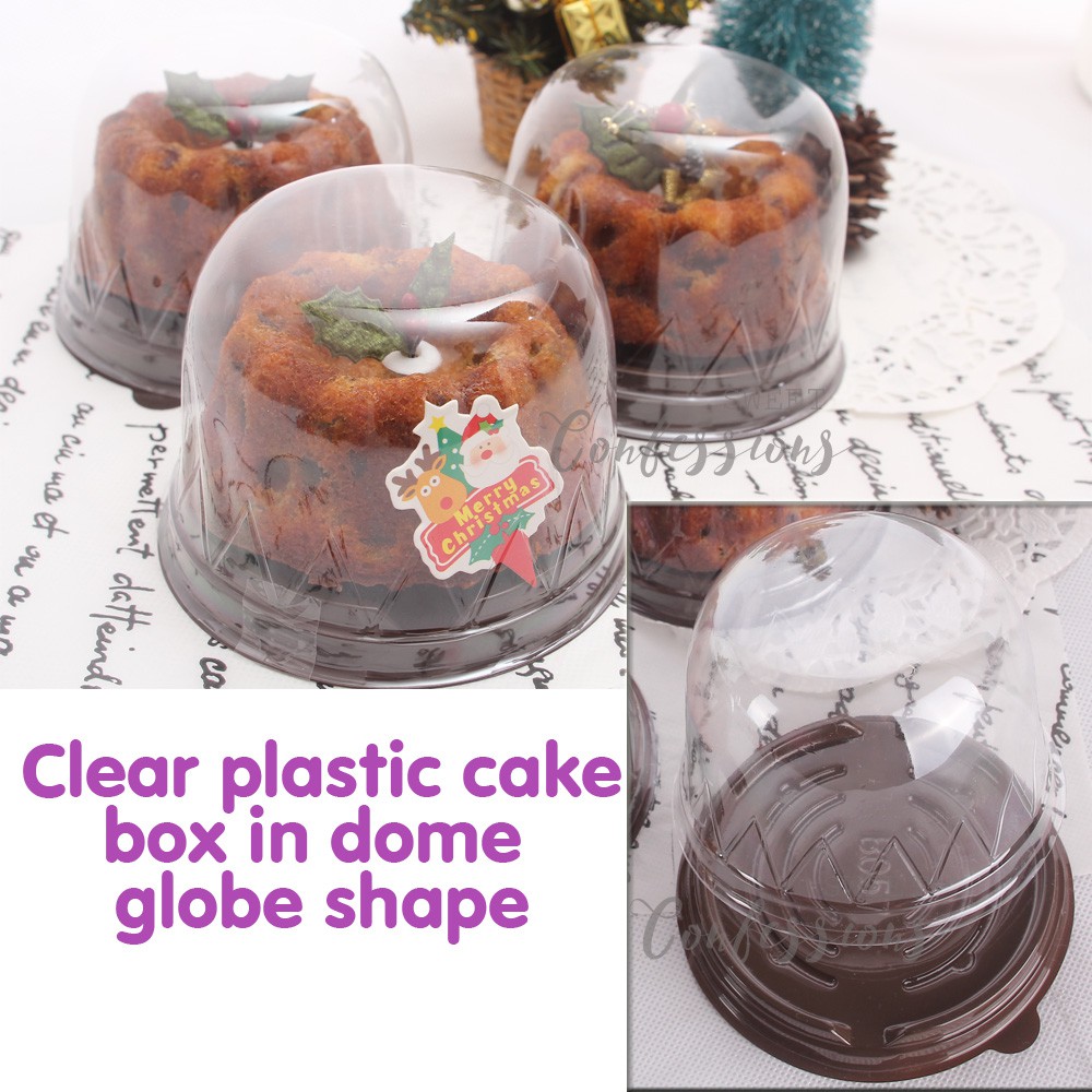 4 inch Transparent cake packaging box round dome 10pcs plastic cake boxes for pastry cupcake