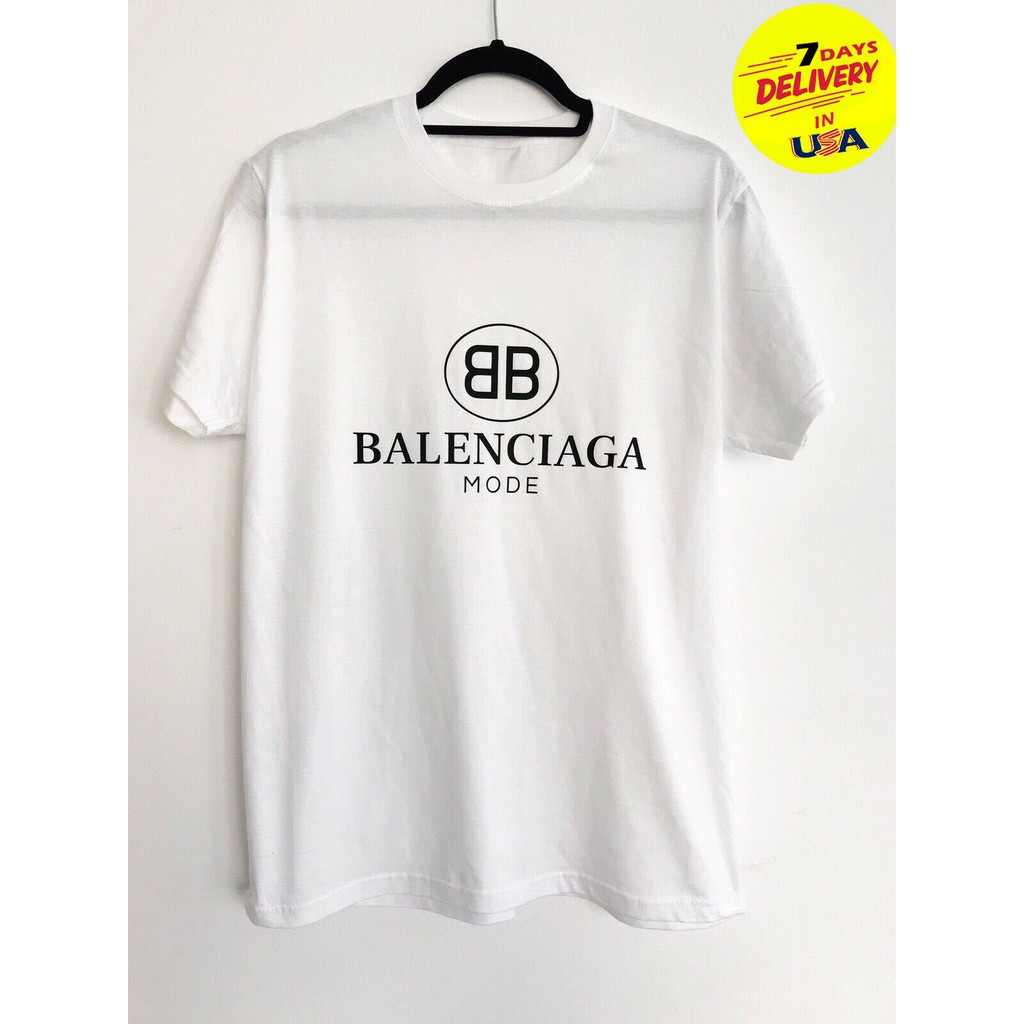 Balenciaga New Printing Mens Cotton Short Sleeve T Shirt Casual O Neck Top Shopee Singapore