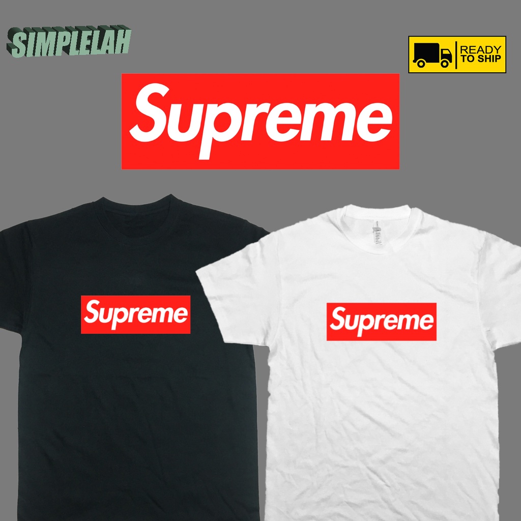 Ready Stock Suprem Streetwear 100 Cotton Oversize T Shirt Baju Pendek Short Sleeve Unisex Lengan Pendek Shopee Singapore