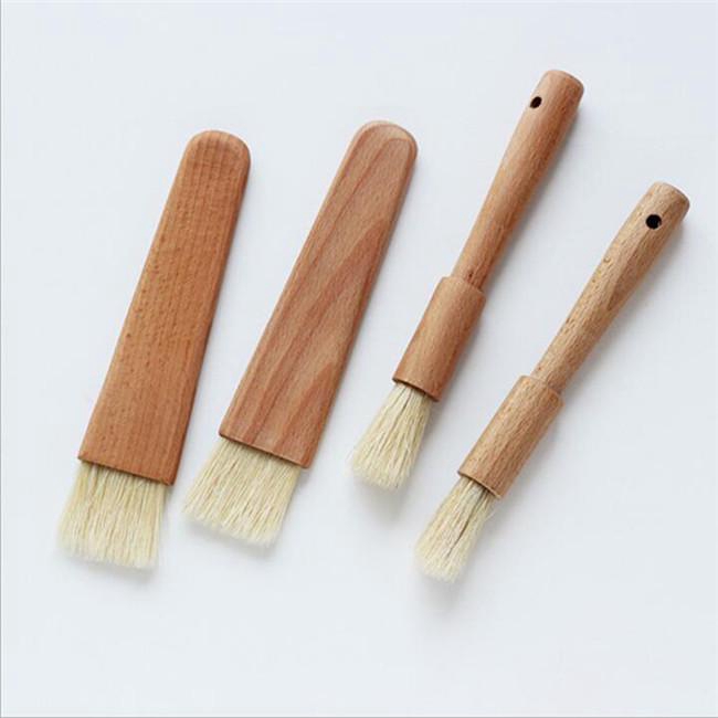 Kitchen Oil Brushes Basting Brush Wooden Handle BBQ Grill Pastry Brush