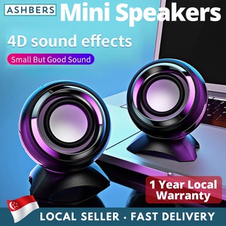 Mini PC Speakers - 7 Colour Options, Laptop Compact Stereo USB Powered Computer speaker, home desktop small speaker