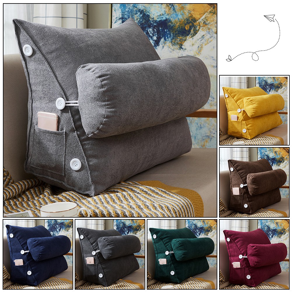 Long Pillow Sofa Cushion Zipper Removable Washable Adjustable Back