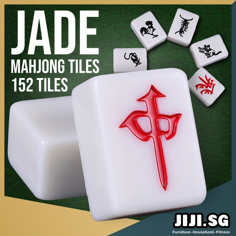 (Ready Stock SG)JIJI Traditional Mahjong Tiles Set (Jade White Edition