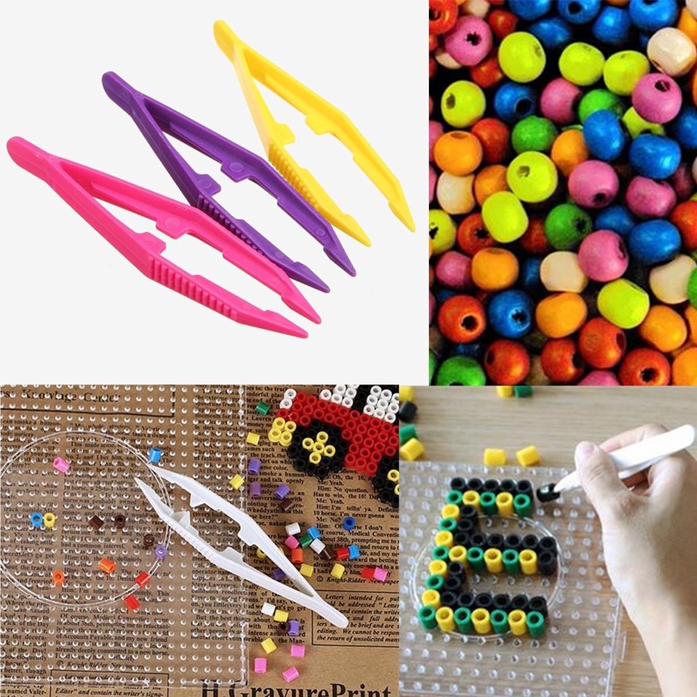 5Pcs Plastic Tweezers for Small Beads Children DIY Toy Colorful Kids
