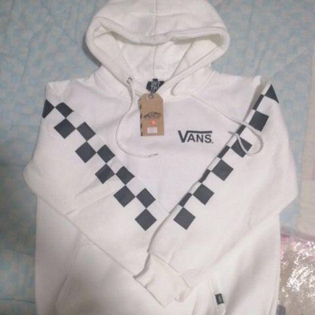 vans white checkered hoodie