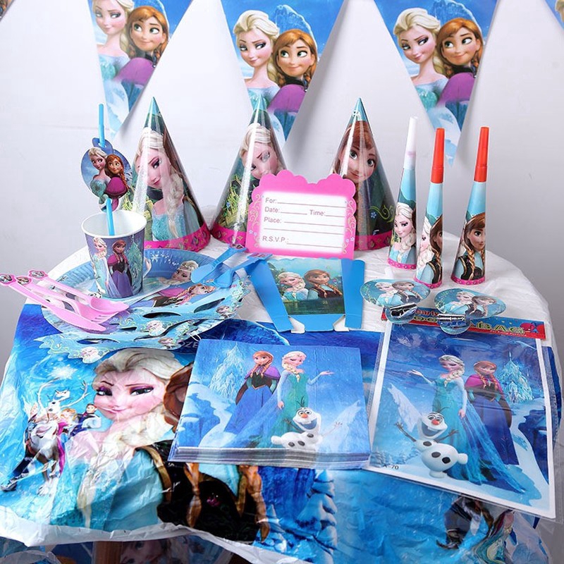 Frozen Theme Kids Baby Birthday Party Decoration Tableware Set