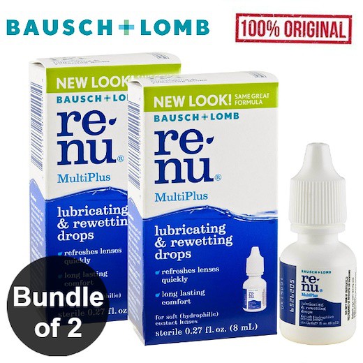 Renu Multiplus Lubricating & Rewetting Drops (8ml) X 2 Pack 16ml eye