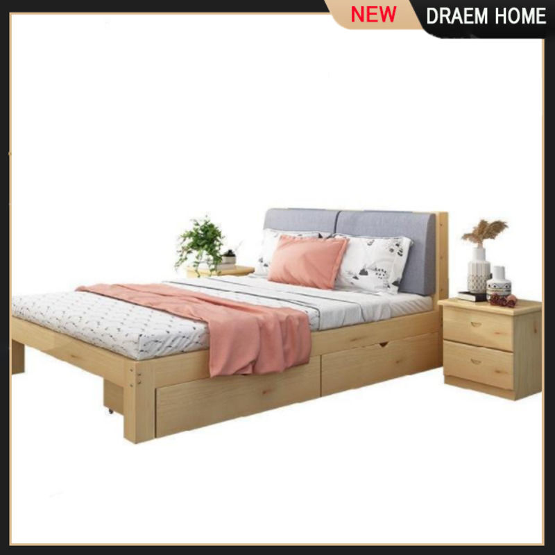 Upholstered Bed With Footboard Shopee Singapore Headboard Soft Bag
