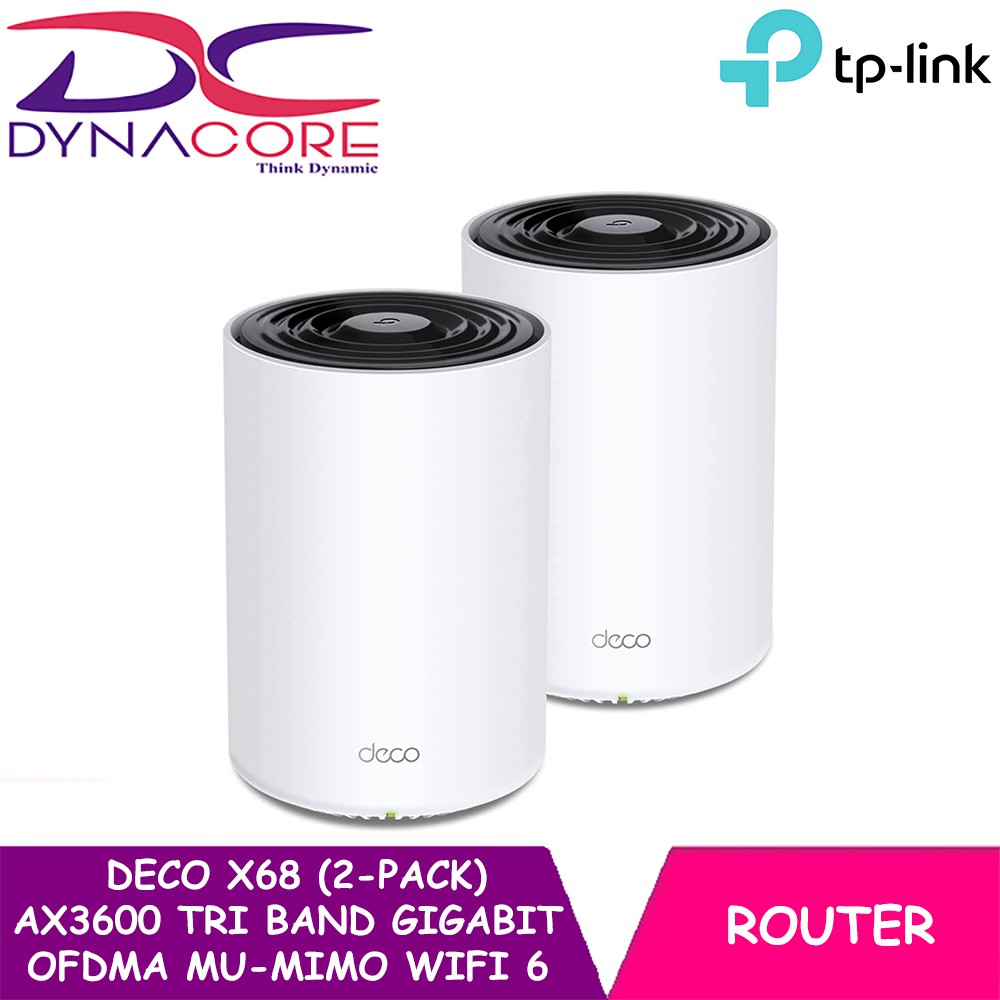 TPLINK Deco X68 2pack AX3600 Tri Band Gigabit WiFi 6 AIDriven Mesh