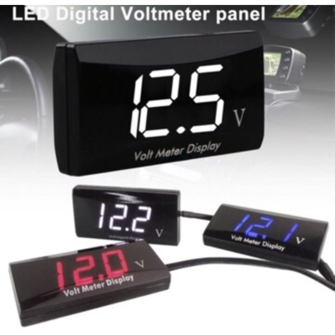 12V Digital LED Display Voltmeter Voltage Gauge Panel Meter For Car Motorcycle~~