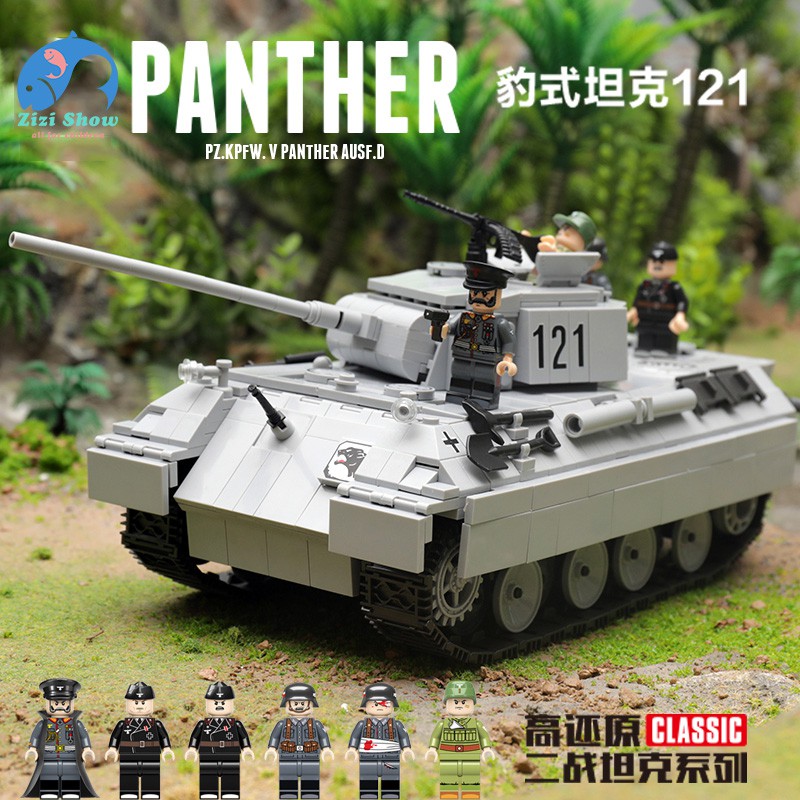 Lego Compatible Military Panther Tank 121 Building Blocks Ww2 Tank Model Soldier Weapon Army Bricks Kids Toys Shopee Singapore - panther ausf g roblox