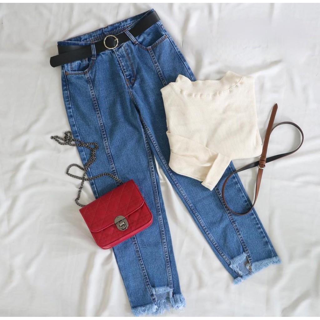 Cs Celana Jeans Original Boyfriend Belel Cindy Pants Shopee Singapore