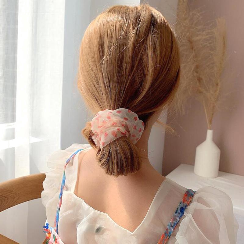 1Pcs Hair Ring Organza Hair Tie Ponytail Holder Rubber Bands Hair Accessories