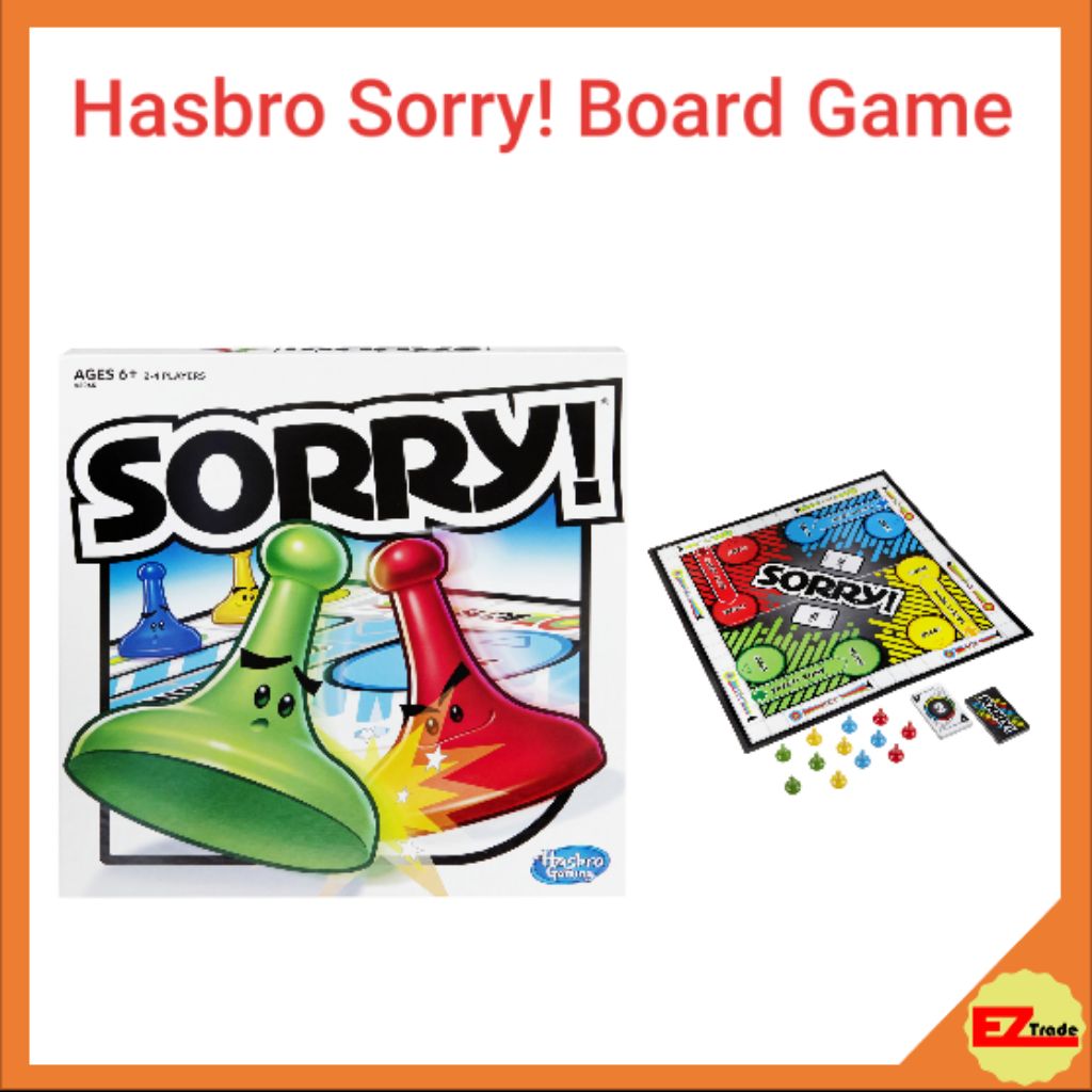 Hasbro Sorry Board Game Ages 6 And Up For 2 To 4 Players Shopee Singapore