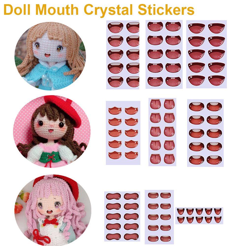 JONY1EC Cartoon Mouth Stickers Multi styles Glass crystal Decals Face Organ Paster