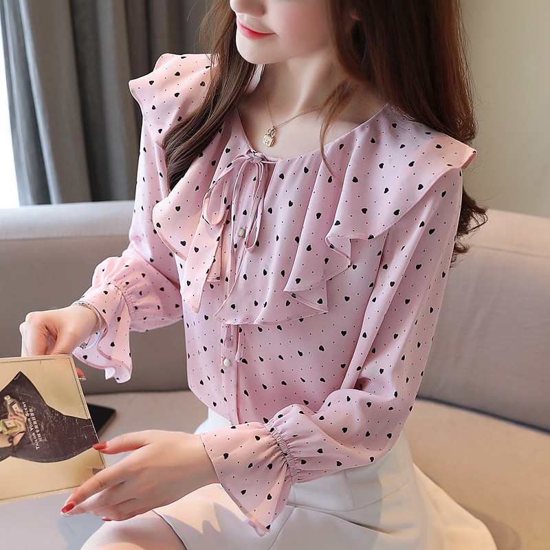 pink spotty blouse