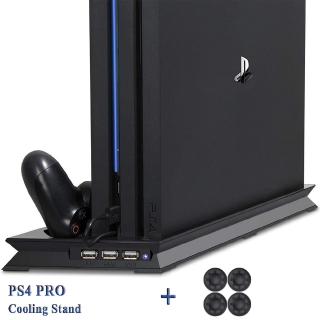PS4 Pro Console Vertical Stand 2 Controller Charger Charging Dock 2 Cooling Fan for Sony Playstation 4 Cooler PS 4 Accessory