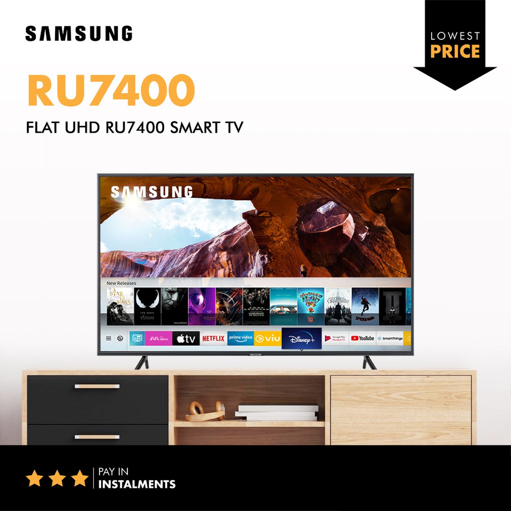Samsung Ru7400 4k Uhd Smart Tv 55 65 With Netflix Youtube Viu And Many More Apps Shopee Singapore