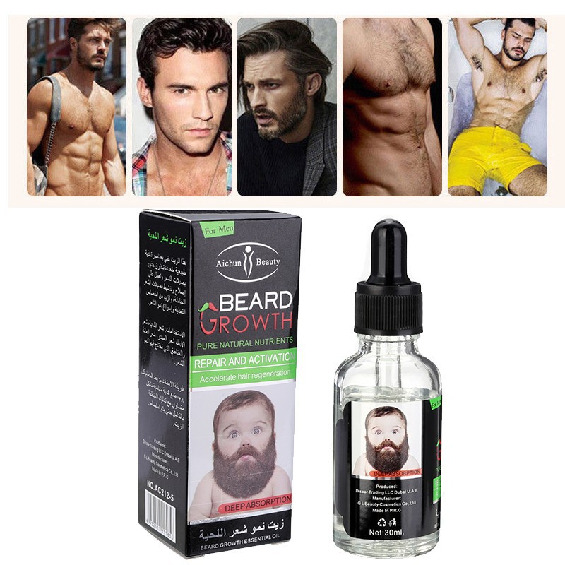 Aimy 30ml Men Liquid Facial Hair Beard Chest Mustache Fast