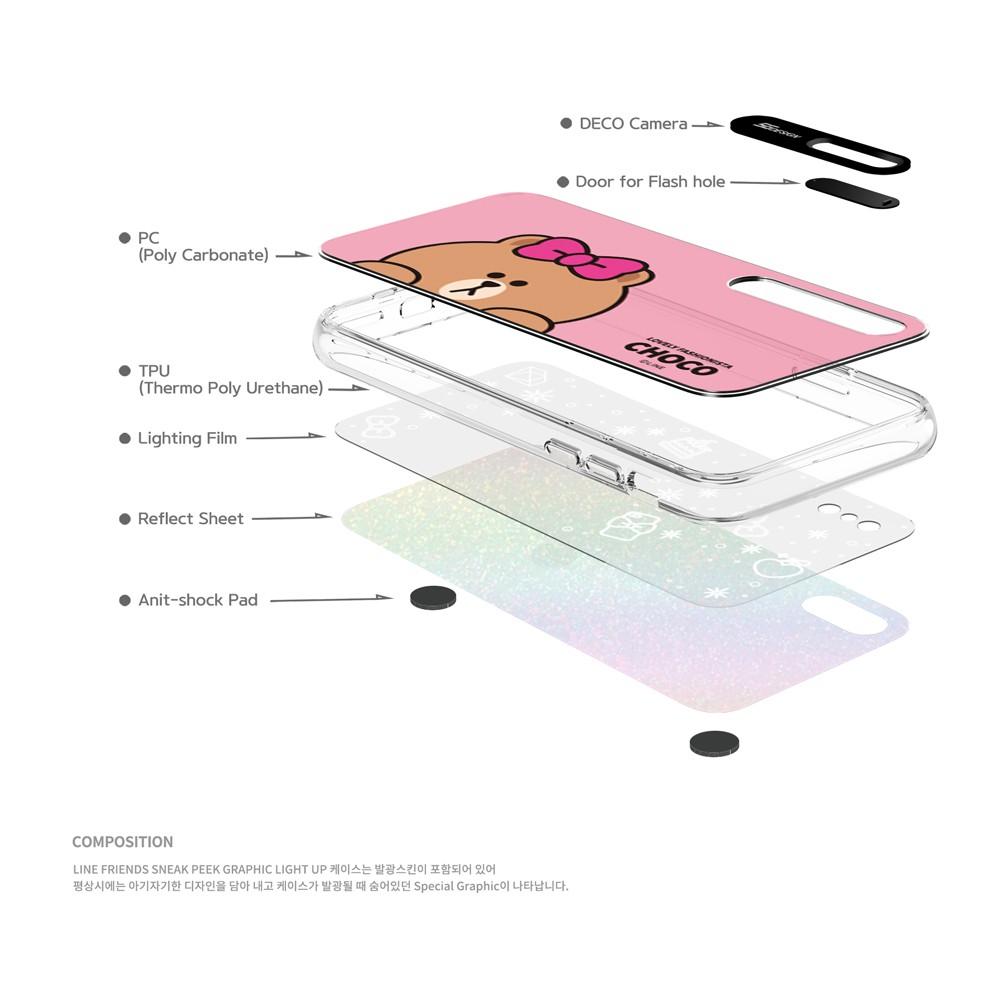 Line Friends Sneak Peek Graphic Light Up Smart Phone Case For Apple Iphone Shopee Singapore