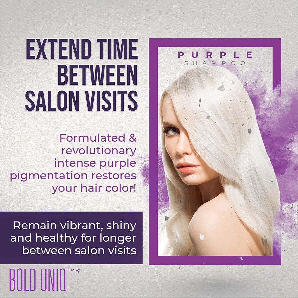 Bold Uniq Purple Shampoo For Blonde Hair Eliminates Brassy Yellow Tones Revitalize Bleached Highlighted Hair Shopee Singapore