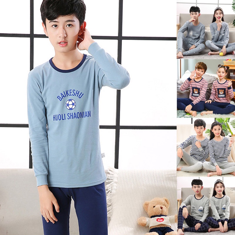 Kids Pajamas Sets Boys Dinosaur Pattern Night Suit Children Cartoon