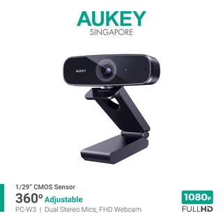 AUKEY PC-W3 Impression 1080P Full HD Webcam With Dual Stereo Microphones For Online Meeting, Streaming (18M Warranty)